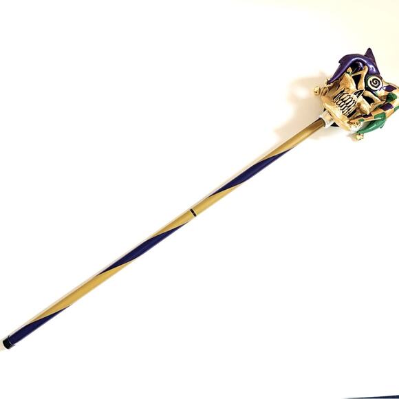California Costumes Gold and Purple Creepy Halloween Jester Cane NEW Scary - Picture 2 of 8